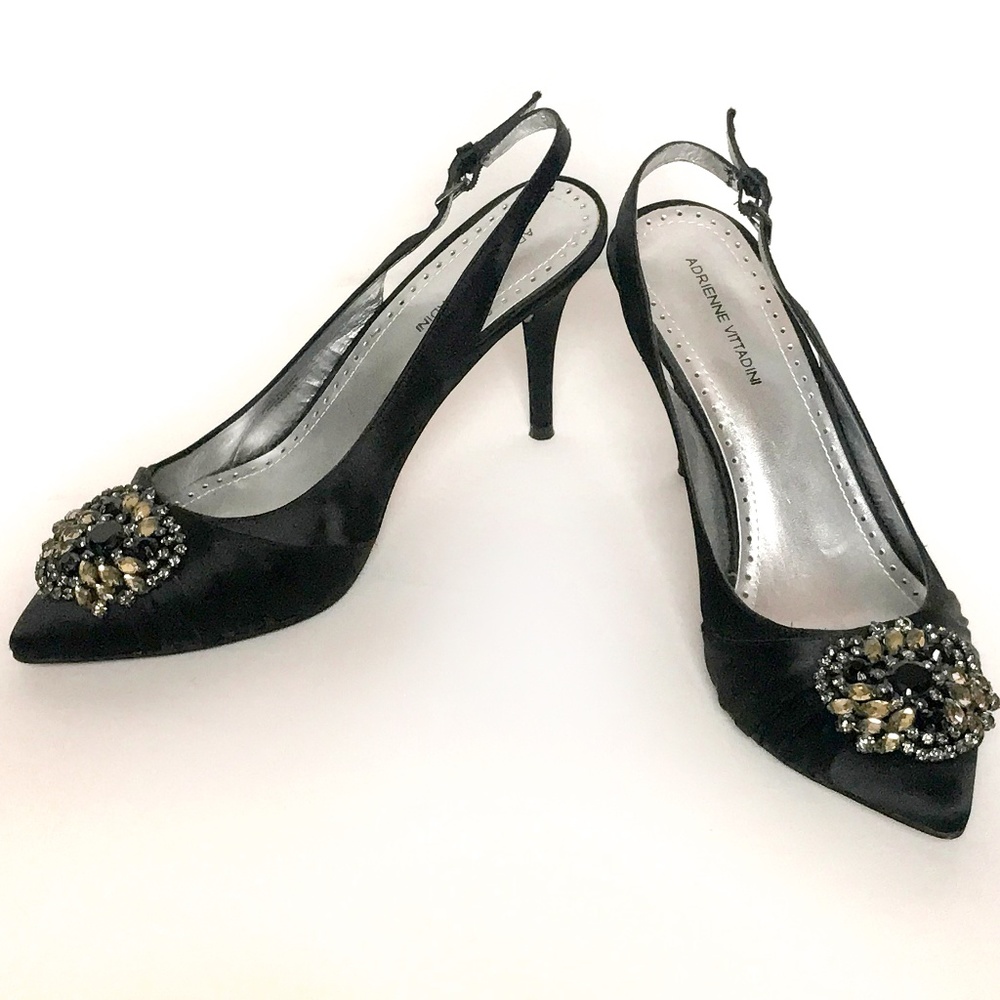 Adrienne Vittadini Black Sling-back Heels
